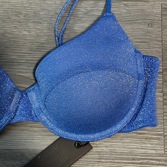 Blue sparkle swimsuit set with bag. - Picture 10 of 13